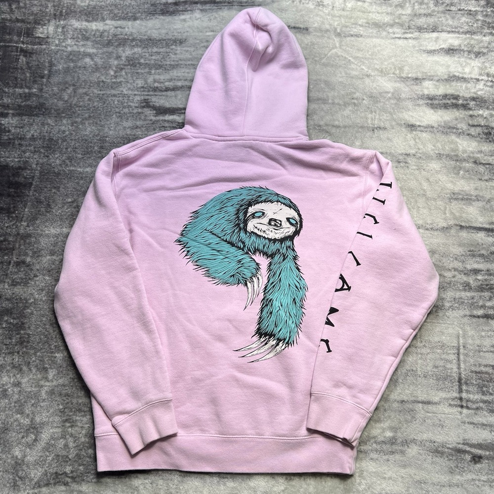 Welcome Skateboards Sloth Hoodie Pullover Pink Men's Medium